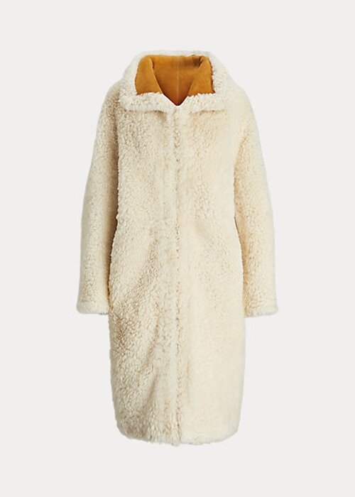 Krémové dámské oversize oboustranné střihové kabáty Ralph Lauren Krémové dámské oversize oboustranné střihové kabáty Ralph Lauren