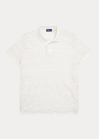 Krémové dámské polokošile Ralph Lauren Geometric-Lace