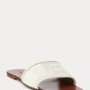 Krémové dámské sandály Ralph Lauren Andela Calf-Suede