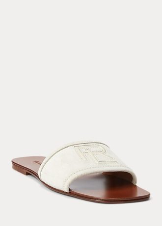 Krémové dámské sandály Ralph Lauren Andela Calf-Suede Krémové dámské sandály Ralph Lauren Andela Calf-Suede