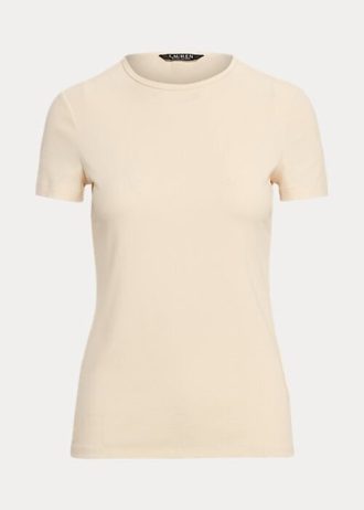 Krémová dámská Stretch bavlněná trička Ralph Lauren