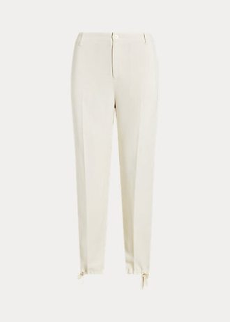 Krémové dámské Stretch Cady zúžené kalhoty Ralph Lauren