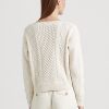 Krémové dámské svetry Ralph Lauren Aran-Knit z bavlny