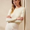 Krémové dámské svetry Ralph Lauren Cashmere Crewneck