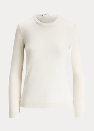 Krémové dámské svetry Ralph Lauren Cashmere Crewneck Krémové dámské svetry Ralph Lauren Cashmere Crewneck