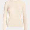 Krémové dámské svetry Ralph Lauren Cashmere Crewneck