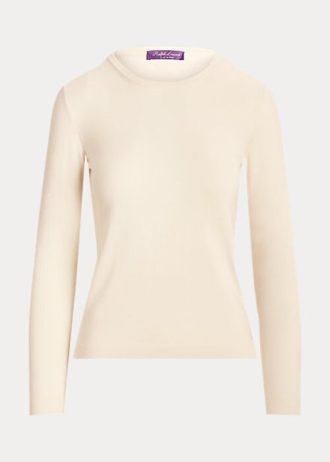 Krémové dámské svetry Ralph Lauren Cashmere Crewneck Krémové dámské svetry Ralph Lauren Cashmere Crewneck