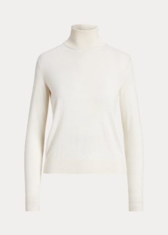 Krémové dámské svetry Ralph Lauren Cashmere Rolák Krémové dámské svetry Ralph Lauren Cashmere Rolák