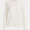 Krémové dámské svetry Ralph Lauren Merino Wool Crewneck