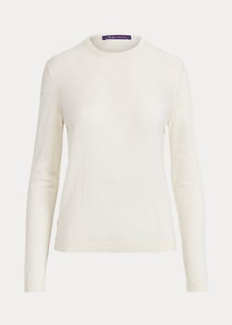 Krémové dámské svetry Ralph Lauren Merino Wool Crewneck Krémové dámské svetry Ralph Lauren Merino Wool Crewneck