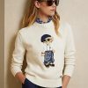 Krémové dámské svetry Ralph Lauren Sarong Bear Jersey Krémové dámské svetry Ralph Lauren Sarong Bear Jersey