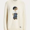Krémové dámské svetry Ralph Lauren Sarong Bear Jersey Krémové dámské svetry Ralph Lauren Sarong Bear Jersey