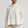 Krémové dámské svetry Ralph Lauren Striped Performance Fleece Krémové dámské svetry Ralph Lauren Striped Performance Fleece