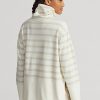 Krémové dámské svetry Ralph Lauren Striped Performance Fleece Krémové dámské svetry Ralph Lauren Striped Performance Fleece