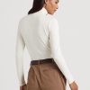 Krémová dámská trička Ralph Lauren Jersey Rolák Krémová dámská trička Ralph Lauren Jersey Rolák