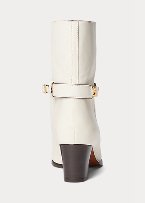 Krémové dámské voskované teletinové boty Ralph Lauren Polo ID Krémové dámské voskované teletinové boty Ralph Lauren Polo ID