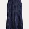 Krémové/námořnické dámské puntíkované krepové sukně Ralph Lauren Krémové/námořnické dámské puntíkované krepové sukně Ralph Lauren