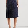 Krémové/námořnické dámské puntíkované krepové sukně Ralph Lauren Krémové/námořnické dámské puntíkované krepové sukně Ralph Lauren