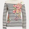Krémové/námořnické dámské Ralph Lauren Floral & Pruhovaná Jersey trička s dlouhým rukávem Krémové/námořnické dámské Ralph Lauren Floral & Pruhovaná Jersey trička s dlouhým rukávem