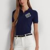 Krémové/námořnické dámské svetry Ralph Lauren dvoubarevné bavlněné kardigany