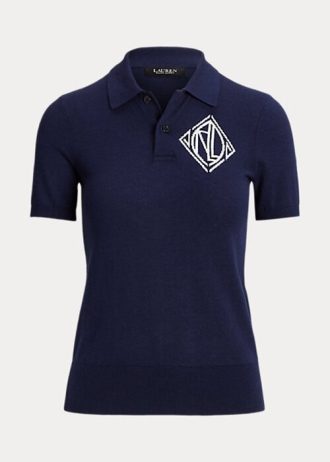 Krémové/námořnické dámské svetry Ralph Lauren dvoubarevné bavlněné kardigany Krémové/námořnické dámské svetry Ralph Lauren dvoubarevné bavlněné kardigany
