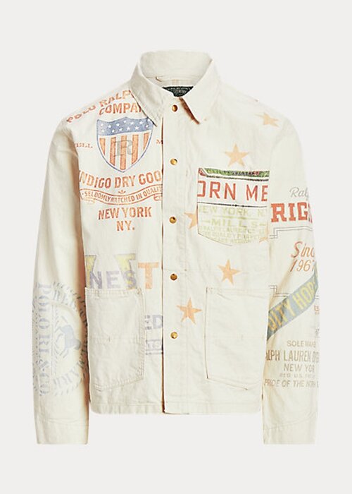 Krémové pánské bundy Ralph Lauren Denim Graphic Painter Krémové pánské bundy Ralph Lauren Denim Graphic Painter