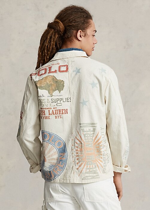 Krémové pánské bundy Ralph Lauren Denim Graphic Painter Krémové pánské bundy Ralph Lauren Denim Graphic Painter