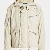 Krémové pánské bundy s kapucí Ralph Lauren s rybí kostí