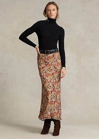 Květinové dámské Ralph Lauren květinové mačkané sukně Georgette Květinové dámské Ralph Lauren květinové mačkané sukně Georgette