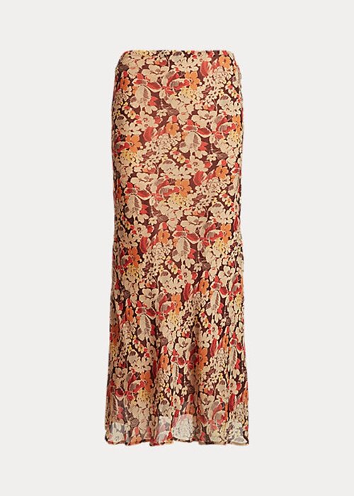 Květinové dámské Ralph Lauren květinové mačkané sukně Georgette Květinové dámské Ralph Lauren květinové mačkané sukně Georgette