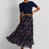 Květinové dámské sukně Ralph Lauren Floral Crinkle Georgette Květinové dámské sukně Ralph Lauren Floral Crinkle Georgette