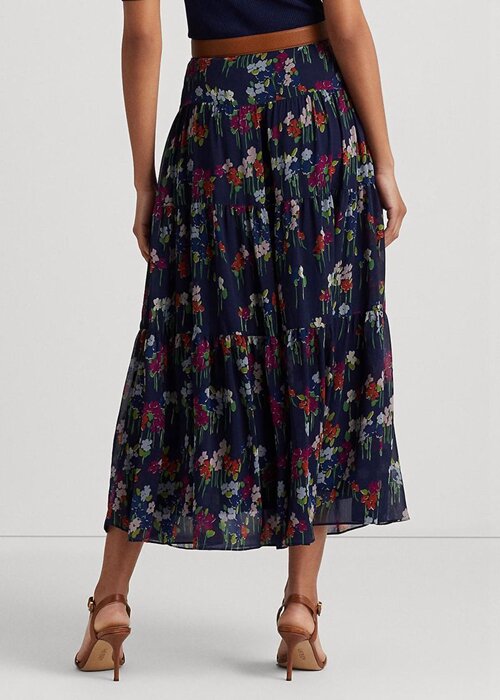 Květinové dámské sukně Ralph Lauren Floral Crinkle Georgette Květinové dámské sukně Ralph Lauren Floral Crinkle Georgette