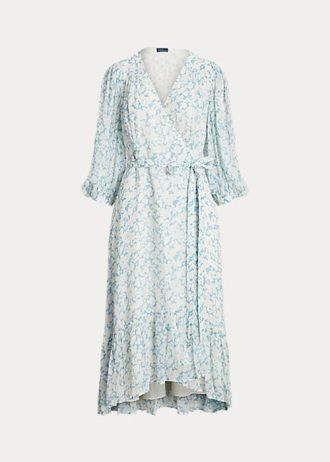 Květinové dámské zavinovací šaty Ralph Lauren Floral Crinkle Georgette
