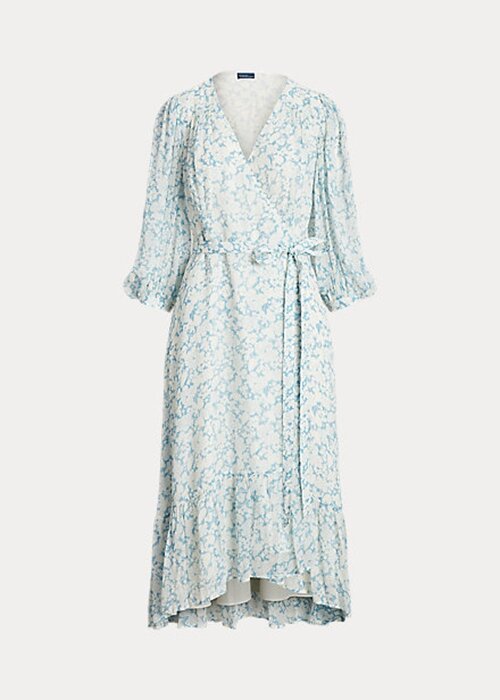 Květinové dámské zavinovací šaty Ralph Lauren Floral Crinkle Georgette Květinové dámské zavinovací šaty Ralph Lauren Floral Crinkle Georgette