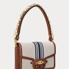 Lauren Tan /Navy Dámská střední pruhovaná plátěná kabelka Ralph Lauren