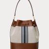 Lauren Tan/ Navy Stripe Dámská velká plátěná kabelka Andie Ralph Lauren
