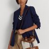 Lauren Tan/ Navy Stripe Dámská velká plátěná kabelka Andie Ralph Lauren