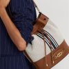 Lauren Tan/ Navy Stripe Dámská velká plátěná kabelka Andie Ralph Lauren