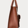Lauren Tan/Navy Women’s Ralph Lauren Canvas Large Tote Bags