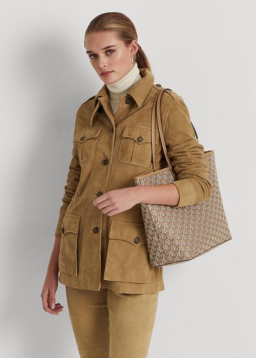 Lehké dámské kabelky Ralph Lauren potažené plátnem Medium Collins Lehké dámské kabelky Ralph Lauren potažené plátnem Medium Collins