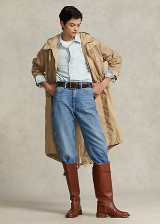Žluté dámské dlouhé polní bundy Ralph Lauren s kapucí Žluté dámské dlouhé polní bundy Ralph Lauren s kapucí