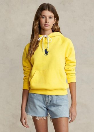 Žlutá dámská fleecová mikina Ralph Lauren Shrunken Fit Big Pony Žlutá dámská fleecová mikina Ralph Lauren Shrunken Fit Big Pony