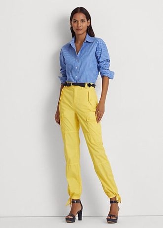 Žluté dámské kotníkové kalhoty Ralph Lauren Featherweight Twill Cargo Žluté dámské kotníkové kalhoty Ralph Lauren Featherweight Twill Cargo