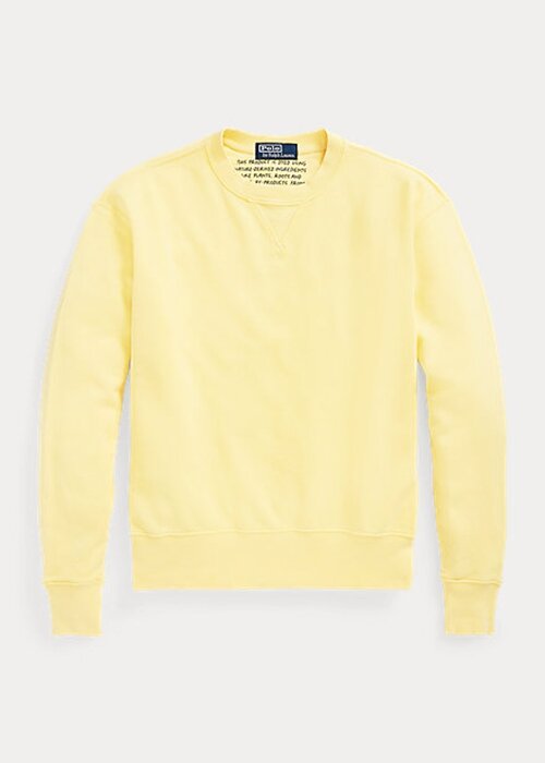 Žluté dámské mikiny Ralph Lauren z organické bavlny s výstřihem Žluté dámské mikiny Ralph Lauren z organické bavlny s výstřihem