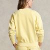Žluté dámské mikiny Ralph Lauren z organické bavlny s výstřihem Žluté dámské mikiny Ralph Lauren z organické bavlny s výstřihem