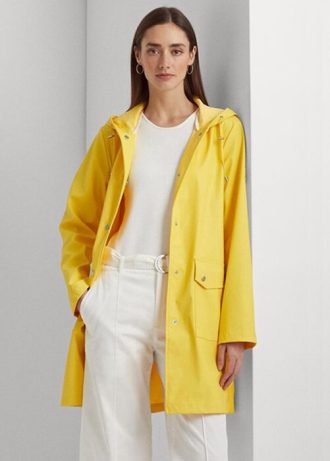 Žluté dámské nepromokavé pláštěnky Ralph Lauren s kapucí Žluté dámské nepromokavé pláštěnky Ralph Lauren s kapucí
