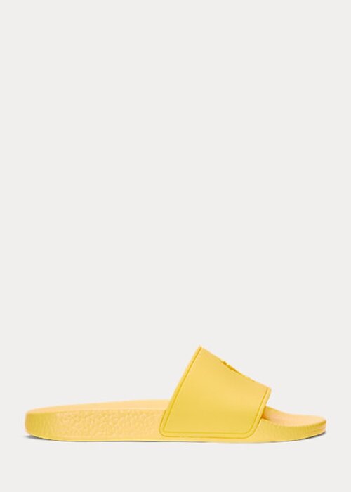 Žluté dámské pantofle Ralph Lauren Big Pony Žluté dámské pantofle Ralph Lauren Big Pony