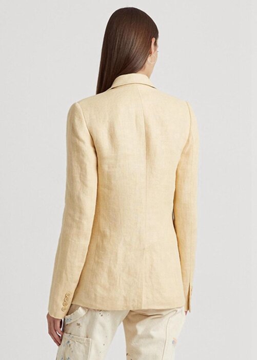 Žluté dámské plátěné blejzry Ralph Lauren rybí kosti Žluté dámské plátěné blejzry Ralph Lauren rybí kosti