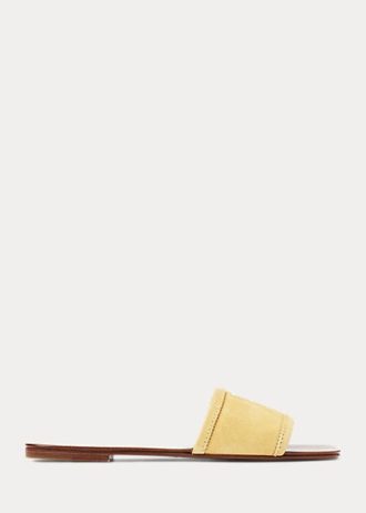 Žluté dámské sandály Ralph Lauren Andela Calf-Suede