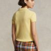 Žluté dámské Slim Fit kašmírové polokošile Ralph Lauren Žluté dámské Slim Fit kašmírové polokošile Ralph Lauren